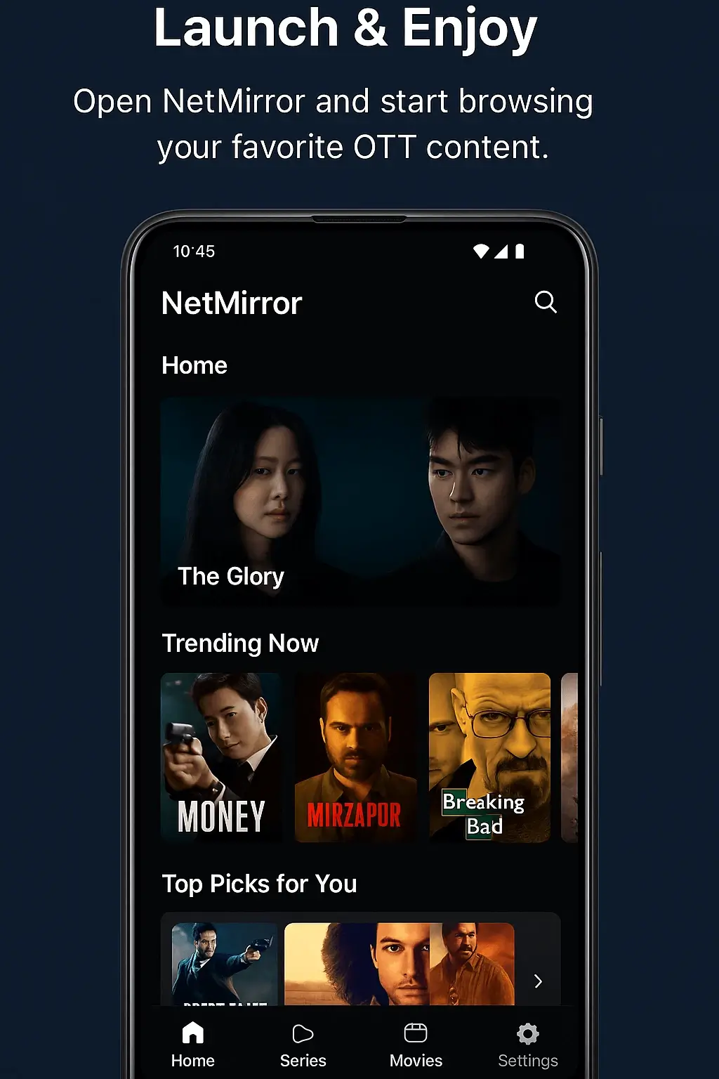 Launch NetMirror App