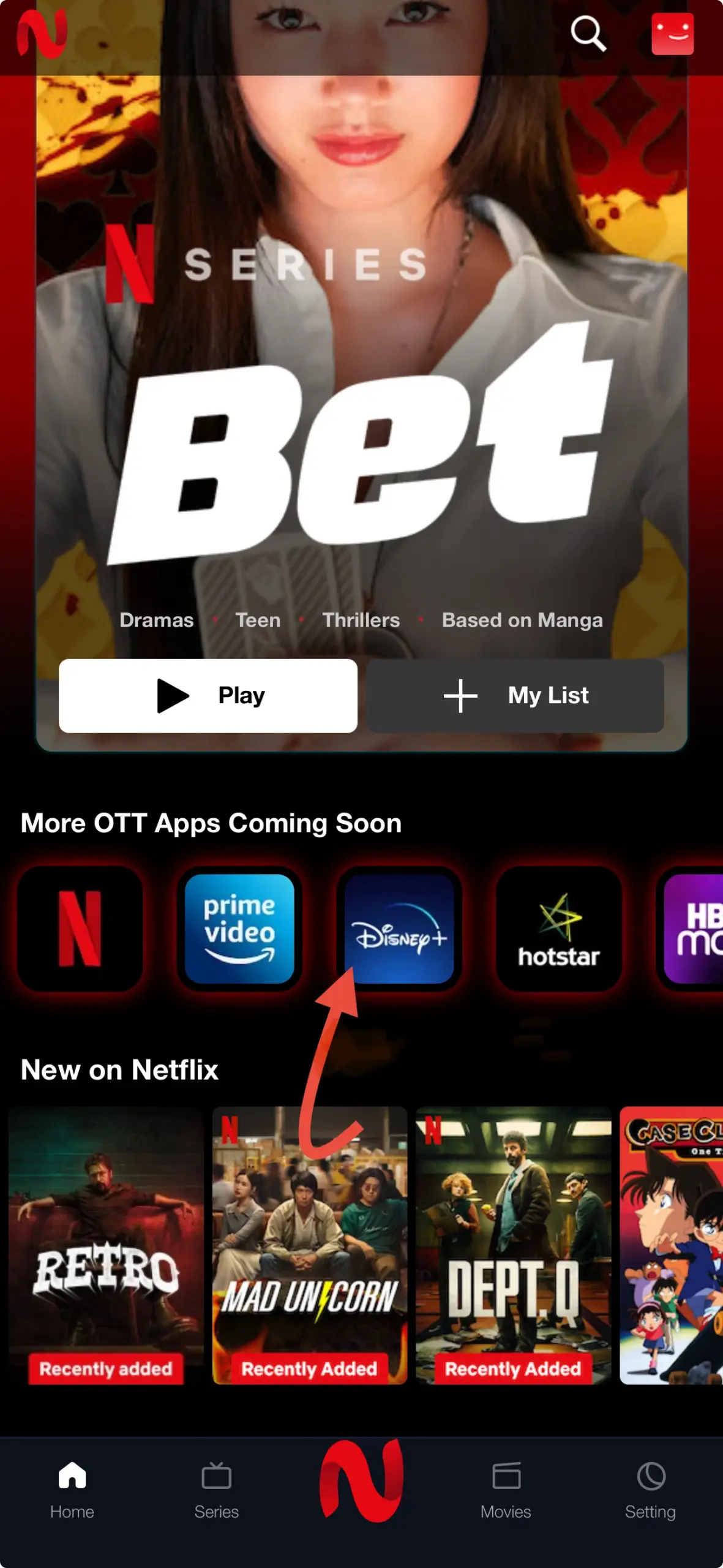 Click Hotstar Icon